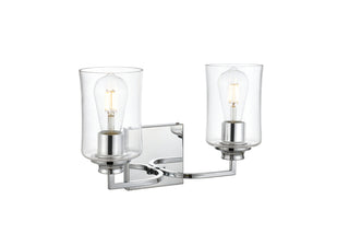 Ronnie 2 light Chrome and Clear Bath Sconce