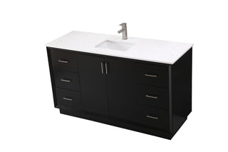 60 Inch SIngle Bathroom Vanity In Black