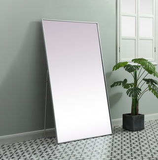 Metal Frame Rectangle Full Length Mirror 36x60 Inch in Silver