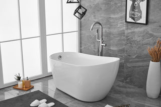 54 inch soaking Single slipper bathtub in glossy white