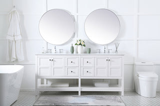 72 inch Double Bathroom Vanity in White
