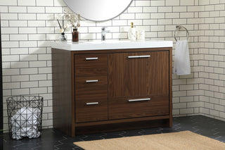 42 inch Single bathroom vanity in Walnut