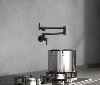 Gabriel Wall Mounted Pot Filler in Matte Black