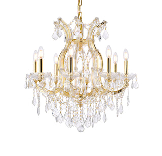 Maria Theresa 9 light Gold Chandelier Clear Royal Cut Crystal