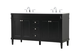 60 inch double bathroom vanity in black