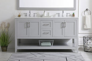 60 inch Double Bathroom Vanity in Grey