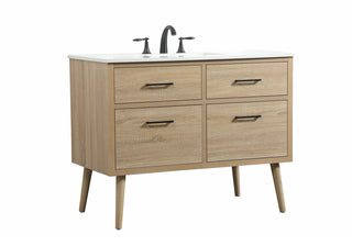 42 inch Single bathroom vanity in mango wood