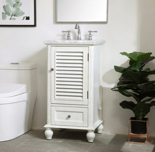 19 inch Single Bathroom Vanity in Antique White