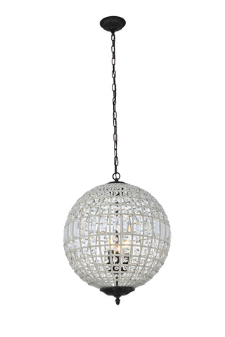 Olivia 3 light Dark Bronze Pendant Clear Royal Cut Crystal