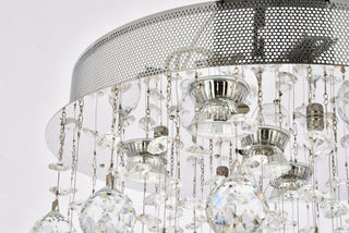 Galaxy 5 light Chrome Flush Mount Clear Royal Cut Crystal