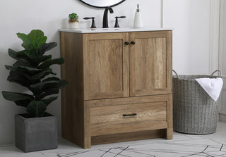 30 inch Single Bathroom Vanity in Natural oak