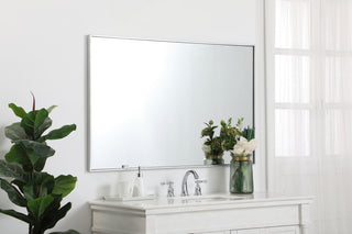 Metal frame rectangle mirror 30 inch in silver