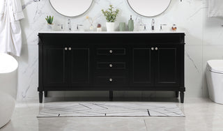 72 inch double bathroom vanity in black