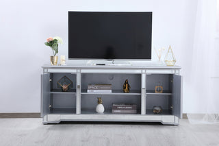 60 in. mirrored TV stand in antique silver