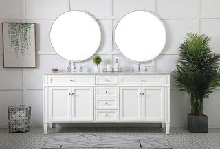 72 inch double bathroom vanity in white