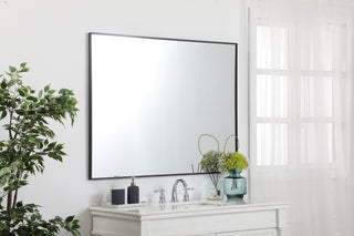 Metal frame rectangle mirror 36 inch in Black