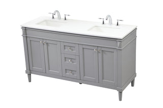 60 inch double bathroom vanity in grey