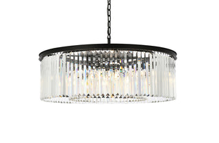 Sydney 10 light Matte Black Chandelier Clear Royal Cut Crystal