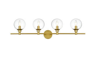 Jaelynn 4 light Brass and Clear Bath Sconce