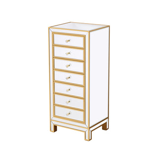 Lingerie Chest 7 drawers 18in. W x 15in. D x 42in. H in gold