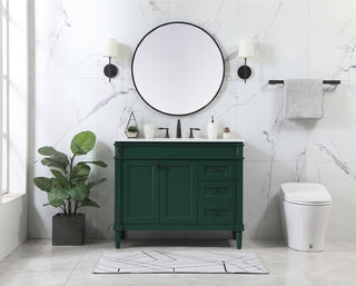 42 inch Single bathroom vanity in green