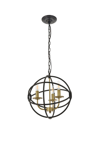 Octavia 3 light Brass and Dark Brown Pendant