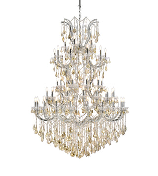 Maria Theresa 61 light Chrome Chandelier Golden Teak (Smoky) Royal Cut Crystal