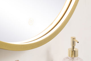 Pier 24 inch LED mirror with adjustable color temperature 3000K/4200K/6400K in brass