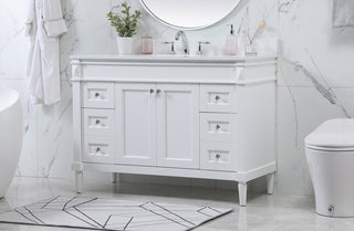 48 inch Single bathroom vanity in white with backsplash