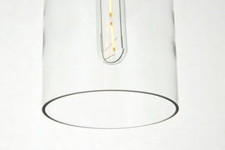 Ashwell 1 Light Black Pendant With Clear Glass