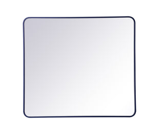 Soft corner metal rectangular mirror 36x40 inch in Blue