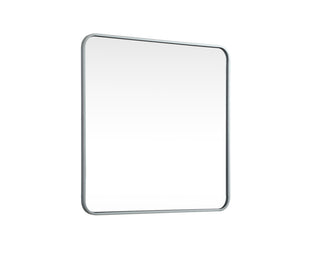 Soft corner metal square mirror 30x30 inch in Silver