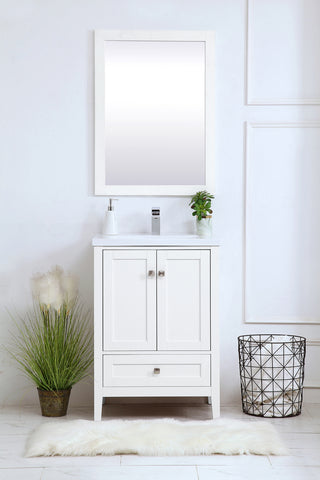 24 In. Single Bathroom Vanity Set In White