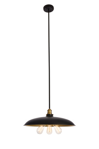 Anders Collection Chandelier D20.5 H6.5 Lt:3 Black and Brass Finish