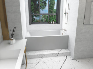 Alcove soaking bathtub 32x60 inch right drain in glossy white