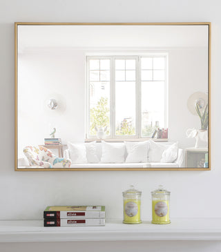 Metal frame Rectangle Mirror 24 inch Brass finish