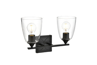 Harris 2 light Black and Clear Bath Sconce