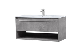 40 inch  Single Bathroom Floating Vanity in Concrete Grey