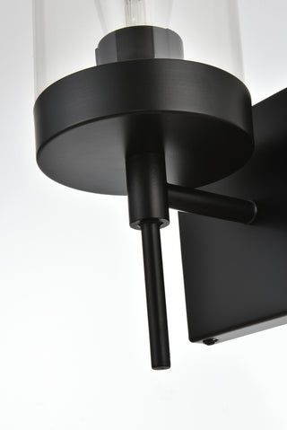 Benny 1 light Black and Clear Bath Sconce