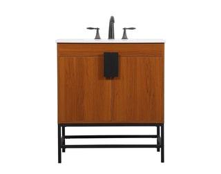30 inch Single bathroom vanity in teak