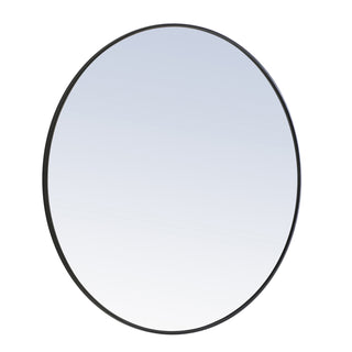 Metal frame Round Mirror 42 inch Black finish