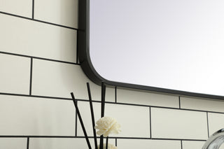 Soft corner metal rectangular mirror 20x36 inch in Black