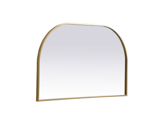 Metal Frame Arch Mirror 39x24 Inch in Brass