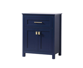 24 Inch Wide Bathroom Storage Freestanding Cabinet In Blue