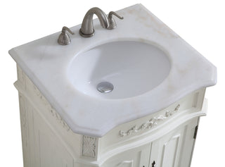 24 In. Single Bathroom Vanity Set In Antique White