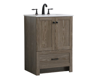 24 inch Single Bathroom Vanity in Weathered oak