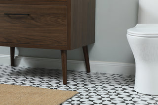 36 inch Single bathroom vanity in walnut with backsplash