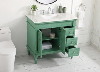 36 inch Single bathroom vanity in vintage mint