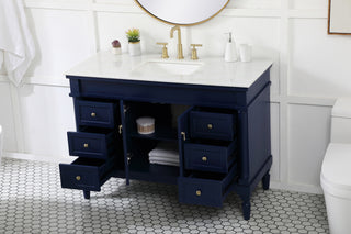 48 inch Single bathroom vanity in blue