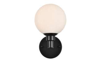 Cordelia 1 light Black and frosted white Bath Sconce